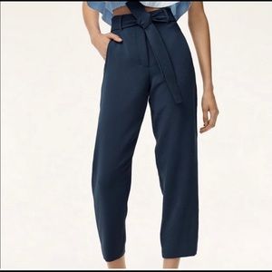 Aritzia/Wilfred Navy Tie-Front Pants